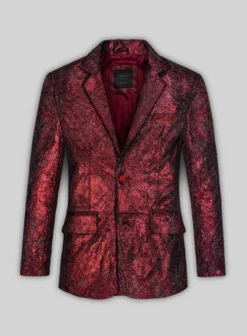 Twilight Red Leather Blazer