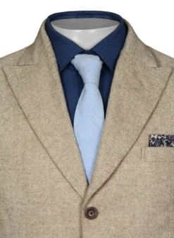 Vintage Herringbone Light Beige Tweed Long Coat -Studiosuits Shop vinherltbgpocktweedlongcoatlook 2