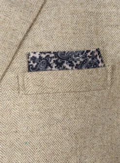 Vintage Herringbone Light Beige Tweed Long Coat -Studiosuits Shop vinherltbgpocktweedlongcoatlook 3