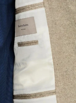 Vintage Herringbone Light Beige Tweed Long Coat -Studiosuits Shop vinherltbgpocktweedlongcoatlook 9