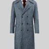 Vintage Herringbone Blue Tweed GQ Overcoat