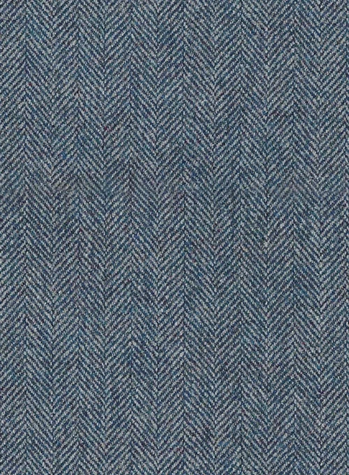 Vintage Herringbone Blue Tweed Overcoat 4 Vintage Herringbone Blue Tweed Overcoat - Image 4