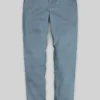 Washed Nord Blue Feather Cotton Canvas Stretch Chino Pants