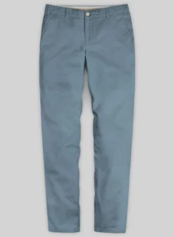 Washed Nord Blue Feather Cotton Canvas Stretch Chino Pants