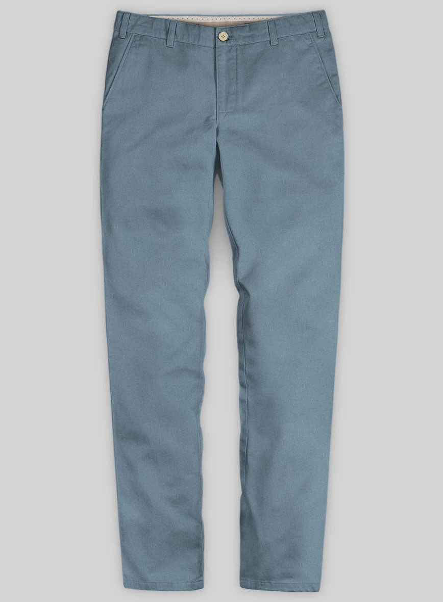 Washed Nord Blue Feather Cotton Canvas Stretch Chino Pants 1 Washed Nord Blue Feather Cotton Canvas Stretch Chino Pants