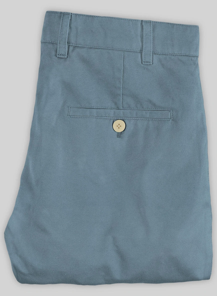 Washed Nord Blue Feather Cotton Canvas Stretch Chino Pants 2 Washed Nord Blue Feather Cotton Canvas Stretch Chino Pants - Image 2