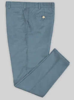 Washed Nord Blue Feather Cotton Canvas Stretch Chino Pants 6 Washed Nord Blue Feather Cotton Canvas Stretch Chino Pants -Studiosuits Shop washnordbluefeathcotcanvstrchinos 2