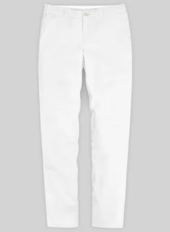 Washed White Stretch Chino Pants