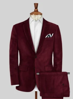 Wine Velvet Suit