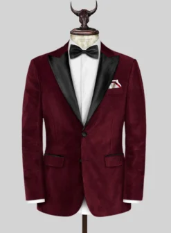 Wine Velvet Tuxedo Suit -Studiosuits Shop winevelvetuxedosuitlook 4