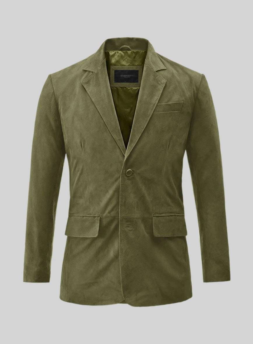 Woodland Green Suede Leather Blazer 1 Woodland Green Suede Leather Blazer