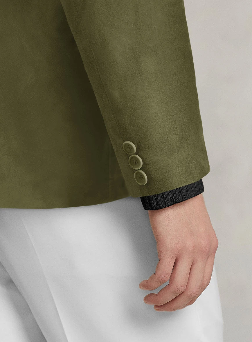 Woodland Green Suede Leather Blazer 3 Woodland Green Suede Leather Blazer - Image 3