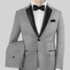 Worsted Light Gray Wool Tuxedo Suit